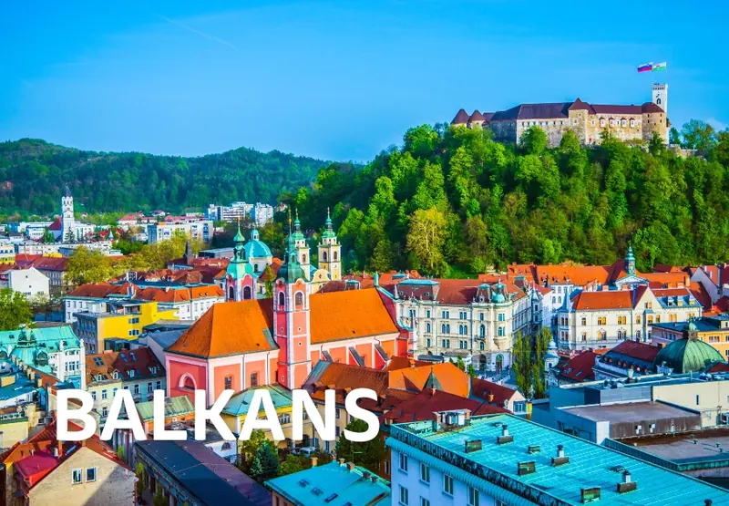 City landscape in the Balkans region for Mission One Eleven school location.